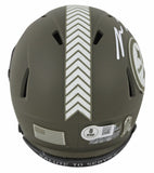 Steelers Pat Freiermuth Signed Salute To Service Speed Mini Helmet w/ Case BAS W