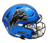 Jahmyr Gibbs Signed Detroit Lions Speed Flex Auth Alt 2024 Dark Blue NFL Helmet