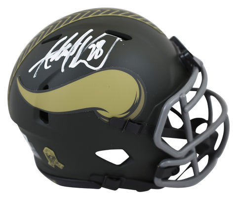 Vikings Adrian Peterson Signed 2025 STS IV Speed Mini Helmet BAS Witnessed