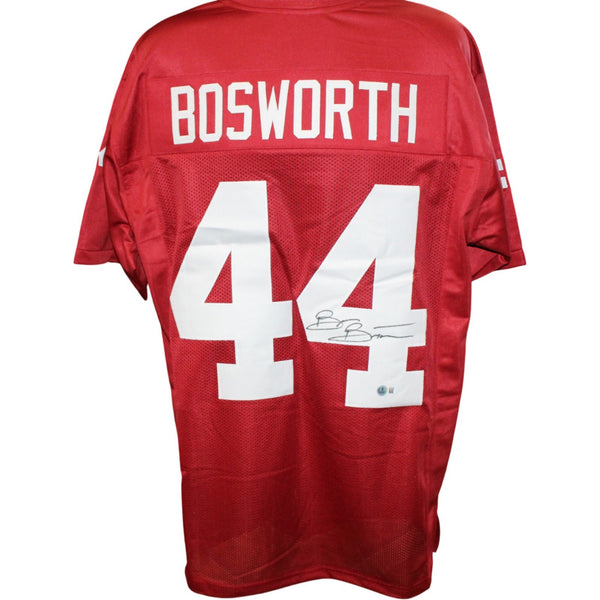 Brian Bosworth Autographed College Style XL Red Jersey Beckett Witness 54285