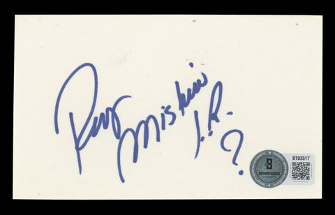 WWE Rey Mysterio Jr. "?" Authentic Signed 3x5 Index Card BAS #BT03517