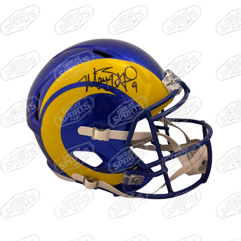 MATTHEW STAFFORD SIGNED LA RAMS F/S SPEED REPLICA HELMET BECKETT QR