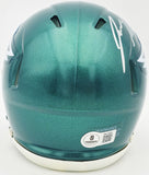 JASON KELCE AUTOGRAPHED SIGNED EAGLES GREEN SPEED MINI HELMET BECKETT QR 232725