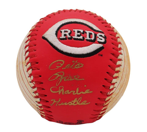 Pete Rose Signed Cincinnati Reds Rawlings Stitched MLB Baseball with Insc