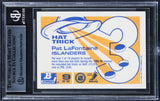 Islanders Pat LaFontaine Signed 1990 Bowman Tiffany Hat Tricks #9 Card BAS Slab