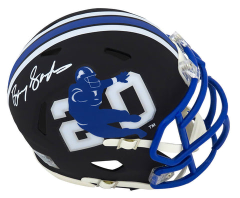 Barry Sanders Signed Lions Barry Sanders Logo Riddell Speed Mini Helmet (SS COA)