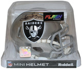 Howie Long Autographed/Signed Raiders Flash Mini Helmet Beckett 35685