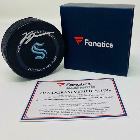 VINCE DUNN Autographed Seattle Kraken Official Game Puck FANATICS