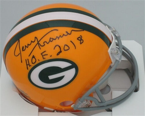 Packers JERRY KRAMER Signed Riddell Throwback Mini Helmet AUTO w/ HOF 18 - JSA