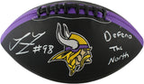 Linval Joseph Autographed Minnesota Vikings Logo Footbal Defend North DEN 59388