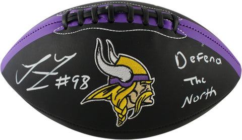 Linval Joseph Autographed Minnesota Vikings Logo Footbal Defend North DEN 59388