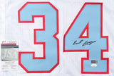 Earl Campbell Signed Houston Oilers White Jersey (JSA COA) HOF 1991 Running Back