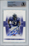Ray Lewis Autographed 2004 Fleer Genuine #27 Trading Card Beckett Slab 43367
