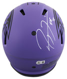 Ravens Ray Lewis "HOF 18" Signed Rave F/S Speed Proline Helmet W/ Case BAS Wit