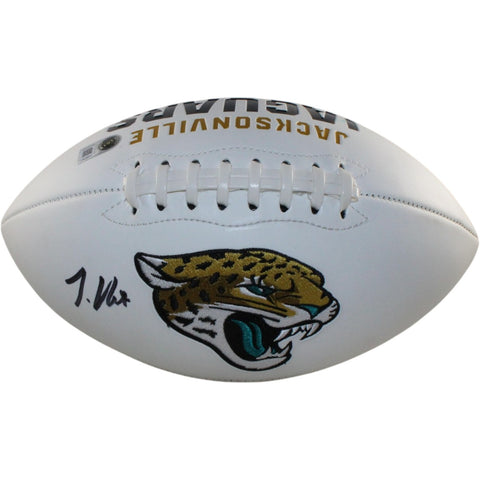 Travis Hunter Signed Jacksonville Jaguars Logo Football Beckett Witness 57951