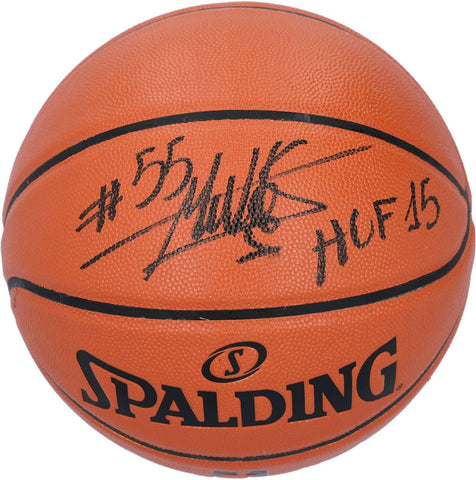 Dikembe Mutombo Rockets Signed Spalding Ind/Out Ball w/"HOF 15" Signed in Black