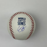 Autographed/Signed COREY SEAGER 2020 World Series Rawlings Baseball Fanatics COA