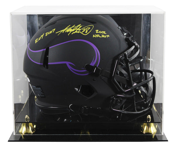 Adrian Peterson "2x Insc" Signed Eclipse Proline F/S Speed Helmet W/ Case BAS W
