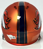Peyton Manning Autographed Broncos Blaze Speed Mini Helmet - Fanatics Auth