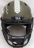 Largent & Zorn Autographed Seahawks Camo Full Size Helmet TD Seahawks!