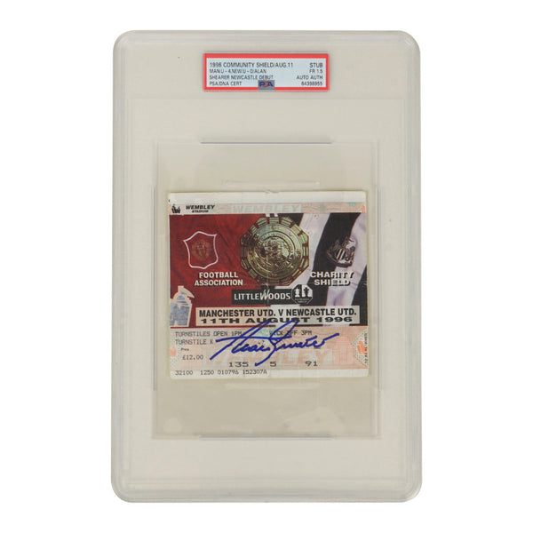 Alan Shearer Signed 1996 Newcastle United Debut Match Ticket - PSA 1.5