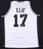 Mario Elie Signed San Antonio Spurs Jersey (JSA COA) 3xNBA Champion 94, 95, 99