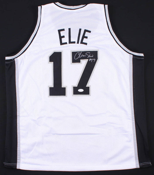 Mario Elie Signed San Antonio Spurs Jersey (JSA COA) 3xNBA Champion 94, 95, 99