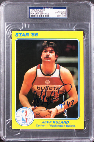 Bullets Jeff Ruland Authentic Signed 5x7 1985 Star #2 Card PSA/DNA Slabbed
