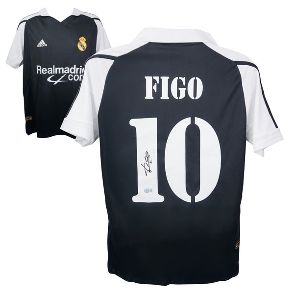 Luis Figo Signed Real Madrid FC Away Soccer Jersey #10 with Beckett COA