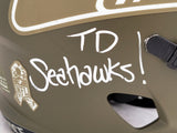 Largent & Zorn Autographed Seahawks Camo Full Size Helmet TD Seahawks!