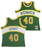 Sonics Shawn Kemp "Reign Man" Signed Green M&N 1994-95 HWC Swingman Jersey BAS