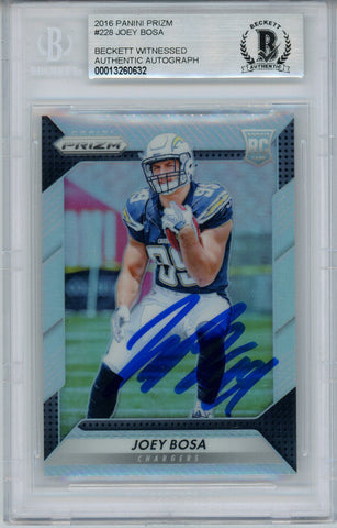 Joey Bosa Autographed 2016 Panini Prizm #228 Rookie Card BAS Slab 32341