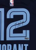 Ja Morant Signed Memphis Grizzlies Nike Swingman Navy Blue NBA Jersey