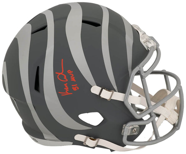 Ken Anderson Signed Bengals SLATE Riddell Full Size Replica Helmet w/MVP -SS COA