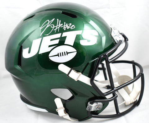 Breece Hall Autographed New York Jets F/S Speed Helmet- Fanatics *White