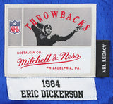 Rams Eric Dickerson "Career Stat" Signed Blue Mitchell & Ness Jersey BAS Witness