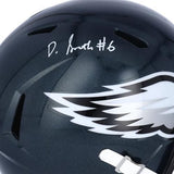 DeVonta Smith Philadelphia Eagles Autographed Riddell Speed Replica Helmet