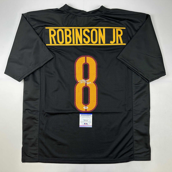 Autographed/Signed Brian Robinson Jr. Washington Black Jersey PSA/DNA COA