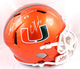 Ray Lewis Ed Reed Signed Hurricanes F/S Flash Speed Helmet w/The U-BeckettW Holo