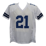 Ezekiel Elliott Autographed/Signed Pro Style White XL Jersey Beckett 37016