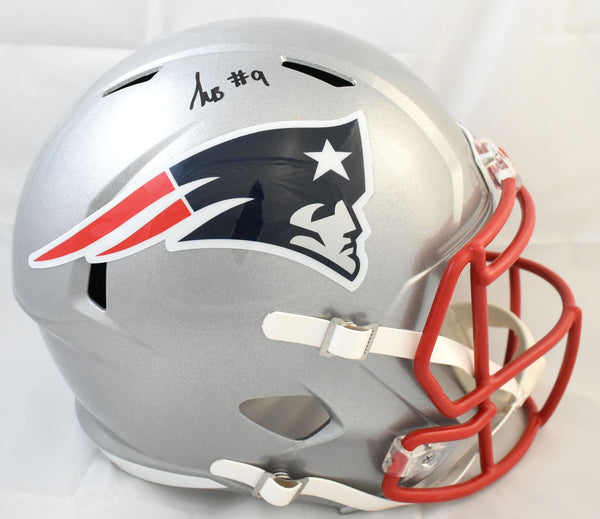 Kayshon Boutte Signed New England Patriots F/S Speed Helmet - Beckett W Holo