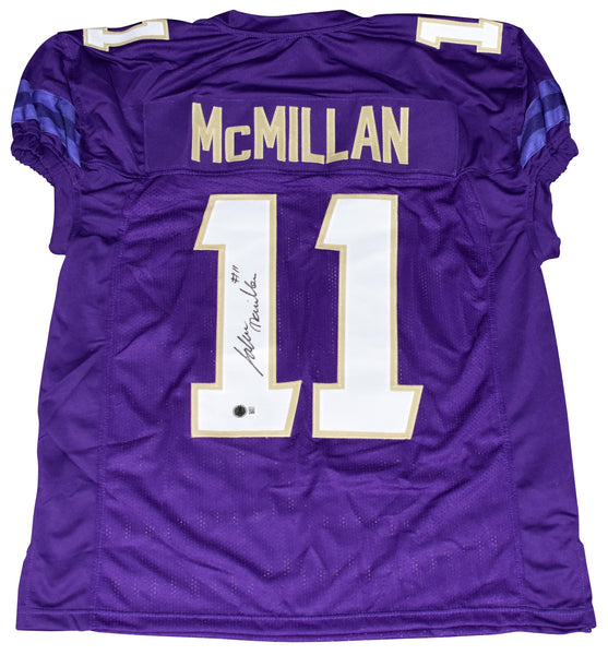 JALEN McMILLAN SIGNED WASHINGTON HUSKIES #11 PURPLE GAME CUT JERSEY BECKETT