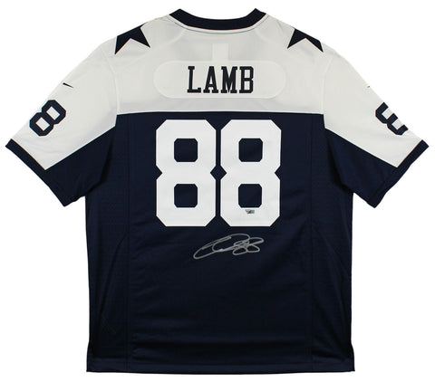 Cowboys CeeDee Lamb Signed Navy Blue Thanksgiving Nike Game Jersey Fanatics