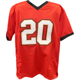 Ronde Barber Autographed/Signed XL Red Pro Style Jersey Beckett Witness 49208