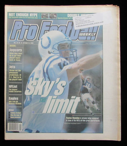 October 16, 2000 Pro Football Weekly Newspaper Peyton Manning on Cover 198245