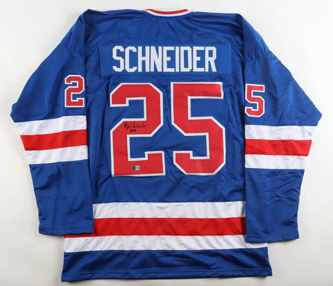 Billy Schneider Signed 1980 Gold Medal Team USA Jersey Inscribed "Buzz" /Beckett