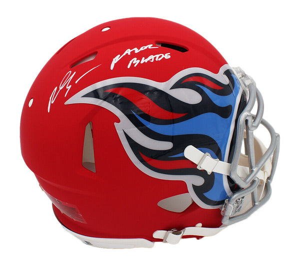 a red titan football helmet Tennessee Titans Riddell Speed Replica size display helmet is perfect for football fans and ideal for autographs Jersey are perfect. But this