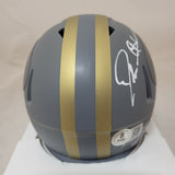DEION SANDERS SIGNED SAN FRANCISCO 49ERS SLATE SPEED MINI HELMET BECKETT QR