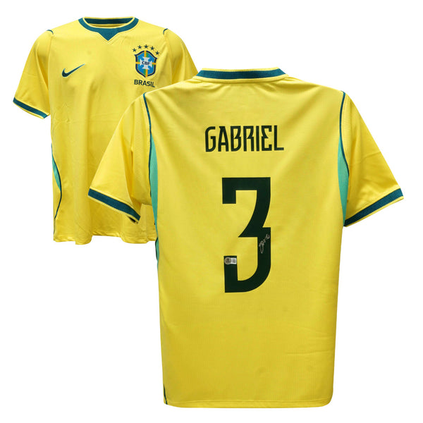 Gabriel Signed Brazil FC Soccer Jersey #3 with Beckett COA