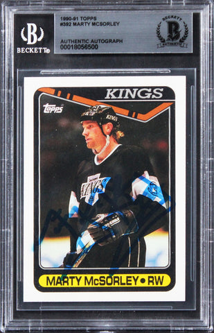 Kings Marty McSorley Authentic Signed 1990 Topps #392 Card BAS Slabbed